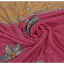 Load image into Gallery viewer, Saree Georgette Hand Beaded Pink Fabric Premium Ethnic Sari
