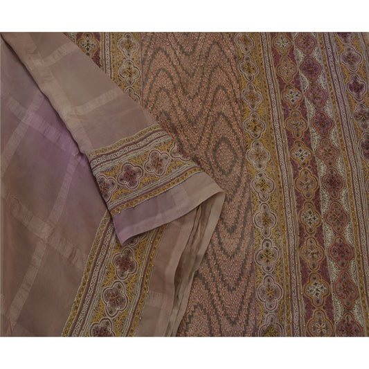 Sanskriti Vintage Saree Art Silk Hand Beaded Craft Sustainable Fabric Premium Cultural Sari