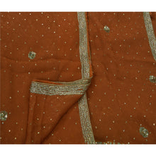 Load image into Gallery viewer, Sanskriti Vintage Orange Saree Blend Georgette Hand Beaded Woven Fabric Premium Sari
