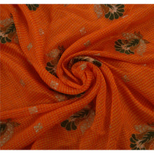 Load image into Gallery viewer, Sanskriti Vintage Indian Saree Art Silk Embroidered Orange Fabric Craft Sari

