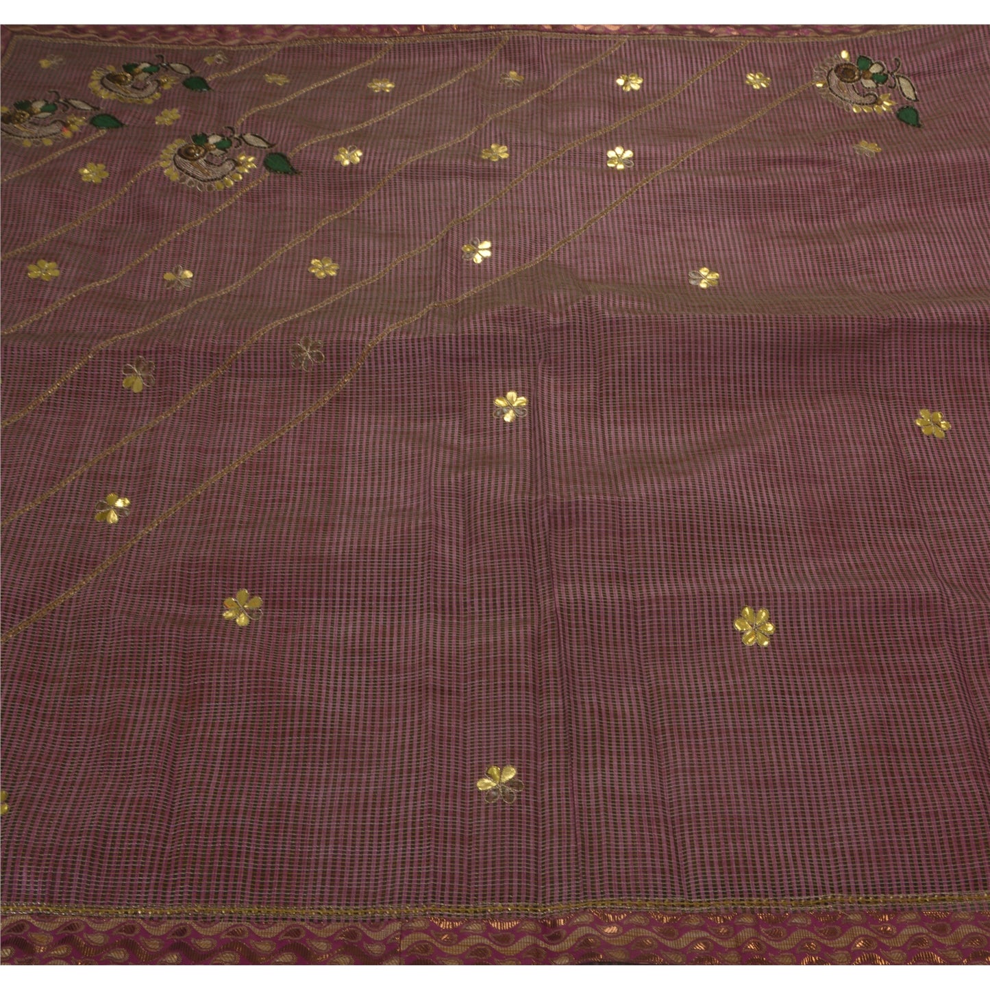 Санскритское винтажное индийское сари из шелка ручной работы с бисером из экологически чистой ткани премиум-класса