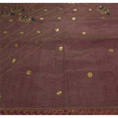 Санскритское винтажное индийское сари из шелка ручной работы с бисером из экологически чистой ткани премиум-класса