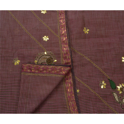 Санскритское винтажное индийское сари из шелка ручной работы с бисером из экологически чистой ткани премиум-класса