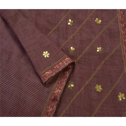 Санскритское винтажное индийское сари из шелка ручной работы с бисером из экологически чистой ткани премиум-класса