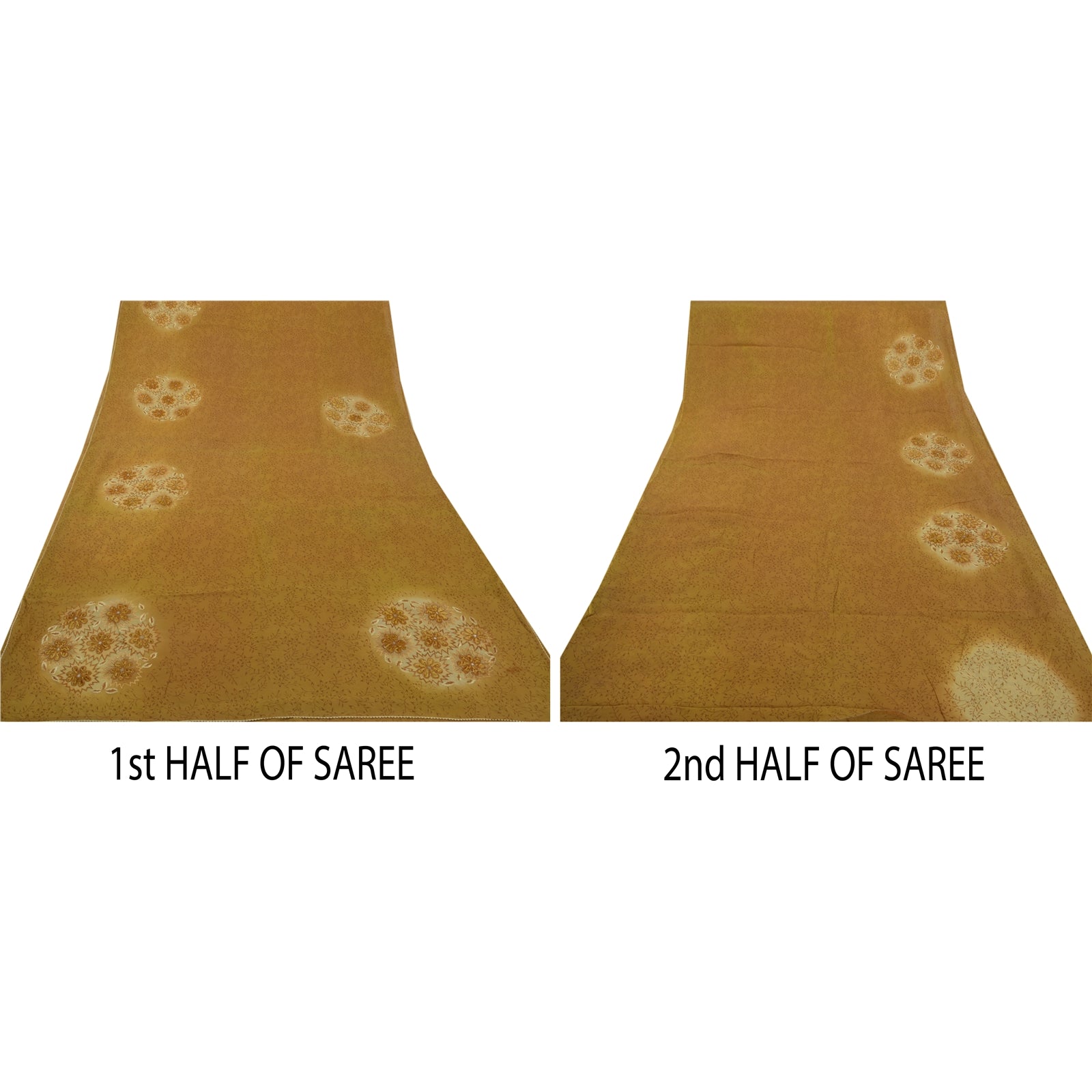 Sanskriti Vintage Sari Blend Georgette Broderet Bæredygtigt Stoff Premium Kulturel Sari