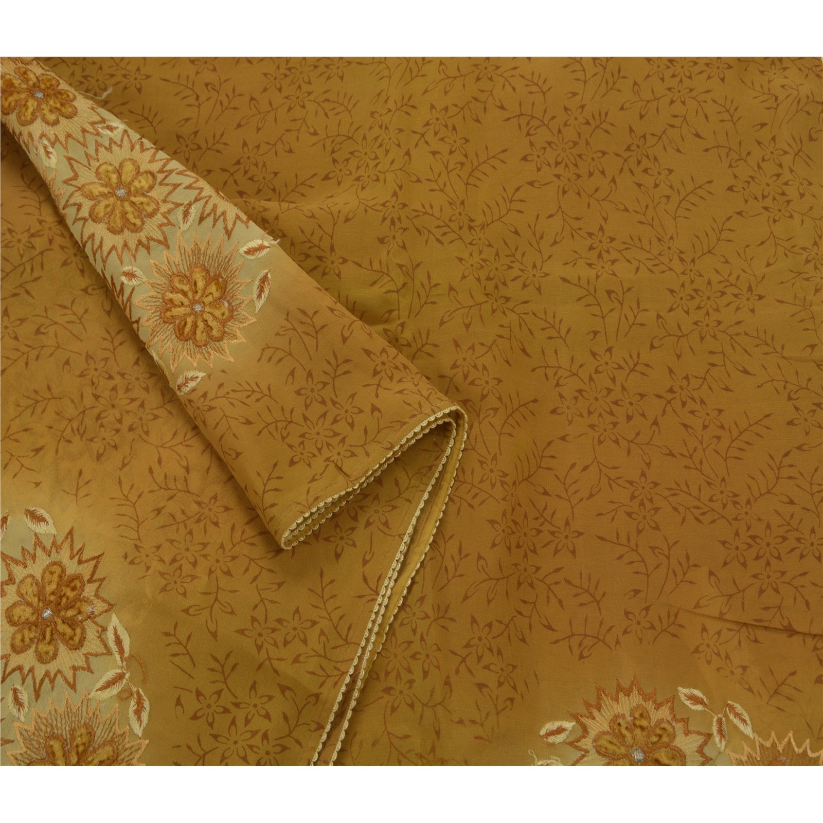 Sanskriti Vintage Sari Blend Georgette Broderet Bæredygtigt Stoff Premium Kulturel Sari