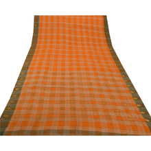 Load image into Gallery viewer, Indian Saree 100% Pure Cotton Woven Craft Fabric Orange Sari
