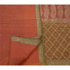 Sanskriti Vintage Indian Saree Silk Blend Woven Peach Craft Sustainable Fabric Premium Sari