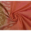 Sanskriti Vintage Indian Saree Silk Blend Woven Peach Craft Sustainable Fabric Premium Sari