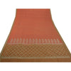Sanskriti Vintage Indian Saree Silk Blend Woven Peach Craft Sustainable Fabric Premium Sari