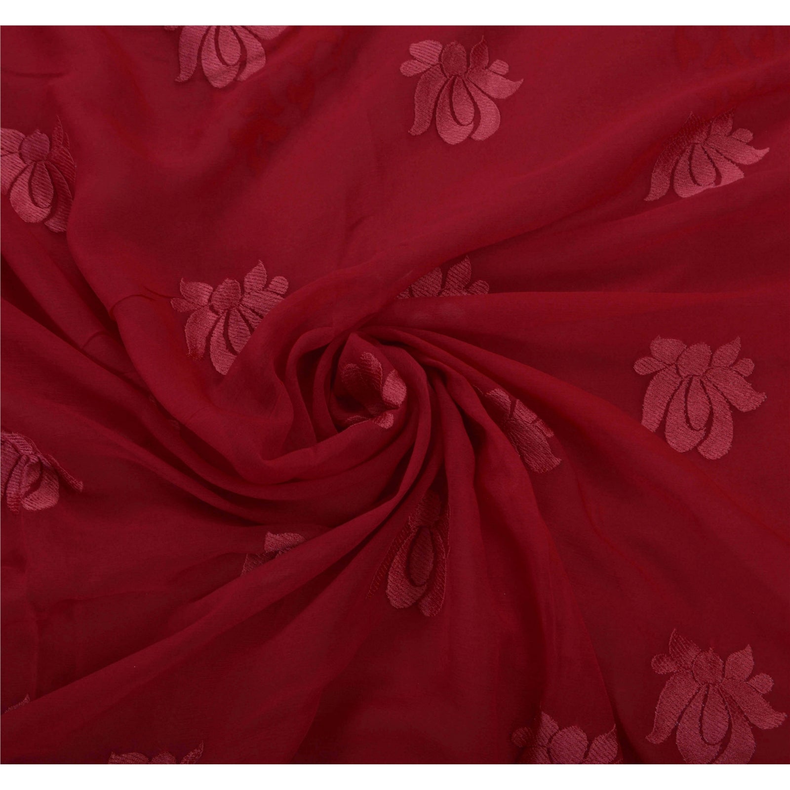 Sanskriti Vintage Sari Blend Georgette Broderet Bæredygtigt Stoff Premium Kulturel Sari