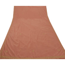 Load image into Gallery viewer, Sanskriti Antique Vintage Peach Saree Art Silk Hand Embroidery Fabric Premium Sari
