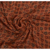 Sanskriti Vintage Indian Saree Georgette Embroidered Orange Sustainable Fabric Premium Sari