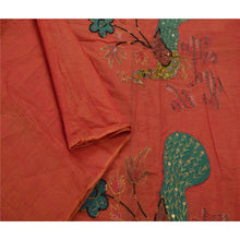 Load image into Gallery viewer, Sanskriti Vintage Peach Indian Saree Blend Cotton Hand Beaded Craft Fabric Sari
