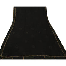 Load image into Gallery viewer, Sanskriti Antique Vintage Saree Blend Georgette Embroidery Black Fabric Sari
