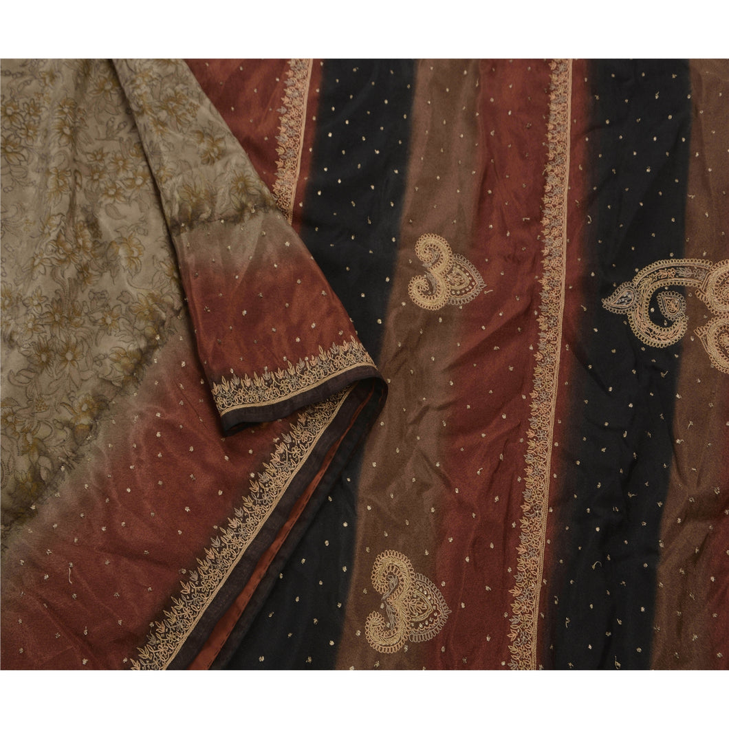 Saree Art Silk Hand Embroidered Fabric Premium Ethnic Sari