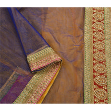 Load image into Gallery viewer, Sanskriti Antique Vintage Saree Net Mesh Hand Embroidery Fabric Premium Sari
