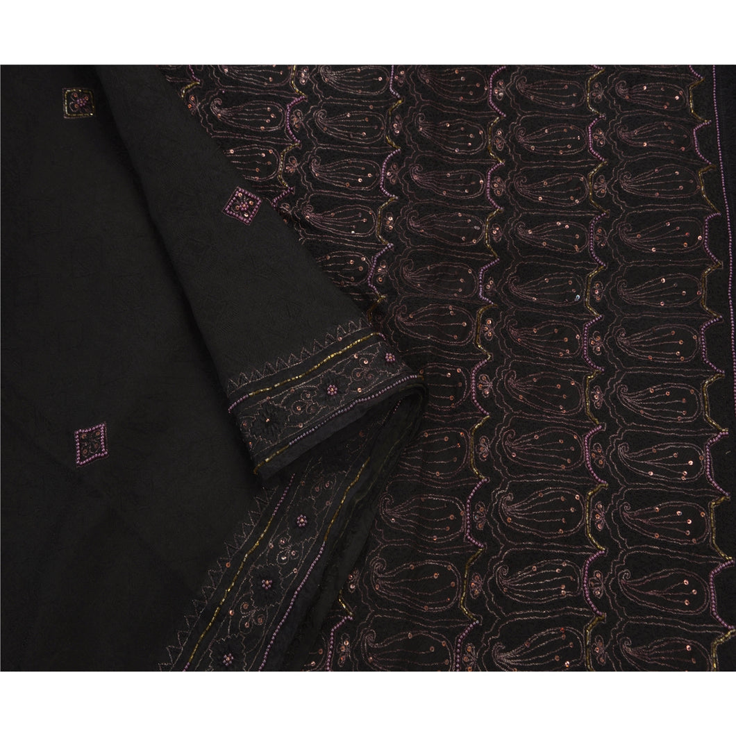 Sanskriti Antique Vintage Saree Blend Silk Hand Embroidery Fabric Premium Sari