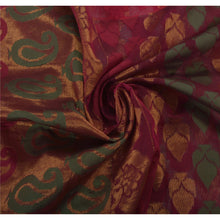 Load image into Gallery viewer, Sanskriti Vintage Saree Art Silk Woven Dark Red Craft Fabric Premium Floral Sari
