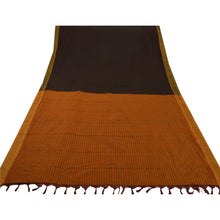 Load image into Gallery viewer, Sanskriti Antique Vintage Saree Cotton Woven Craft Fabric Brown 5 Yard Sari
