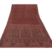 Load image into Gallery viewer, Sanskriti Vintage Saree 100% Pure Silk Painted Peach Fabric Craft Floral Sari
