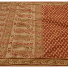 Load image into Gallery viewer, Sanskriti Vintage Saree Art Silk Woven Brown Craft Fabric Premium 5 Yard Sari
