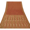 Sanskriti Vintage Saree Art Silk Woven Brown Craft Sustainable Fabric Premium 5 Yard Sari