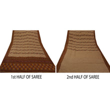 Load image into Gallery viewer, Vintage Saree 100% Pure Crepe Silk Hand Beaded Cream Fabric Premium Sari
