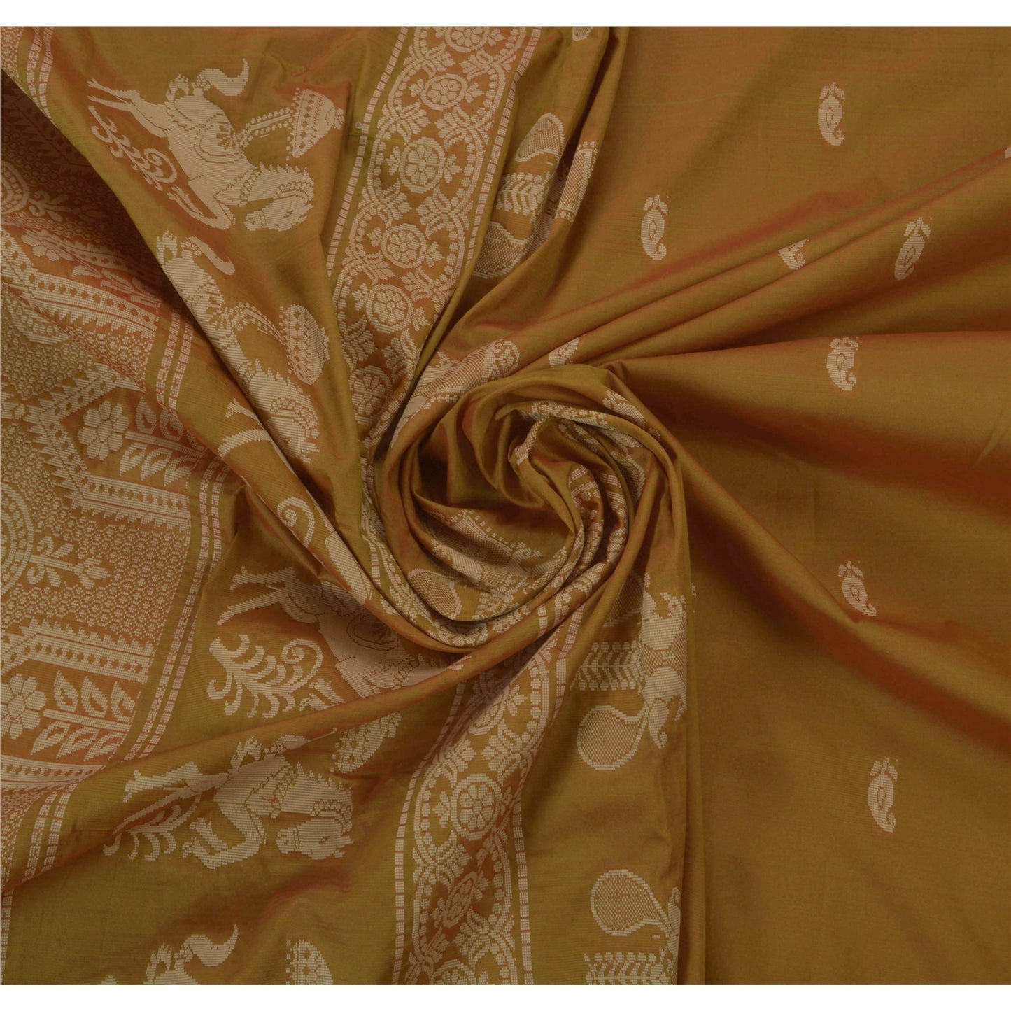 Санскритское старинное сари из искусственного шелка, зеленая устойчивая ткань, премиум-класса, 5 ярдов