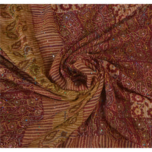 Load image into Gallery viewer, Saree Blend Georgette Hand Embroidered Fabric Kantha 5 Yd Sari
