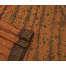 Load image into Gallery viewer, Sanskriti Vintage Orange Leheria Saree Blend Georgette Hand Beaded Fabric Sari
