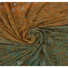 Load image into Gallery viewer, Antique Vintage Saree Pure Georgette Silk Hand Embroidery Fabric Premium Sari
