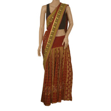 Load image into Gallery viewer, Saree Pure Georgette Silk Hand Beaded Fabric Lehenga Sari
