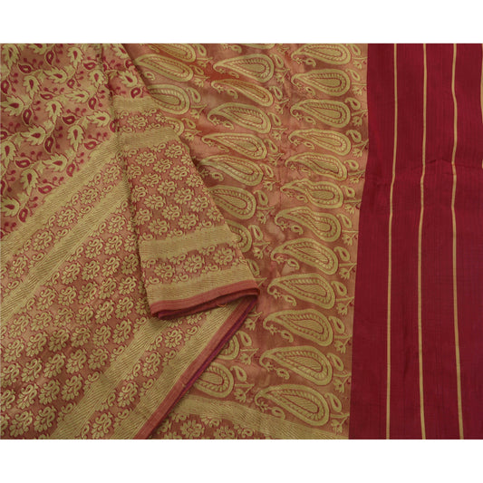 Санскритское старинное сари из искусственного шелка, тканое ремесло, устойчивая ткань, премиум-класса, 5 ярдов, сари