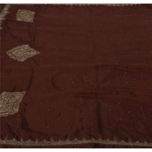 Load image into Gallery viewer, Sanskriti Vinatage Saree Art Silk Hand Beaded Brown Fabric Premium 5 Yd Sari
