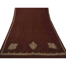 Load image into Gallery viewer, Sanskriti Vinatage Saree Art Silk Hand Beaded Brown Fabric Premium 5 Yd Sari
