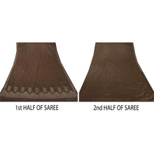 Load image into Gallery viewer, Saree Art Silk Hand Beaded Brown Fabric Premium 5 Yd Sari
