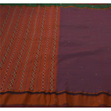 Load image into Gallery viewer, Sanskriti Vintage Saree Cotton Hand Embroidered Purple Fabric Premium 5 Yd Sari
