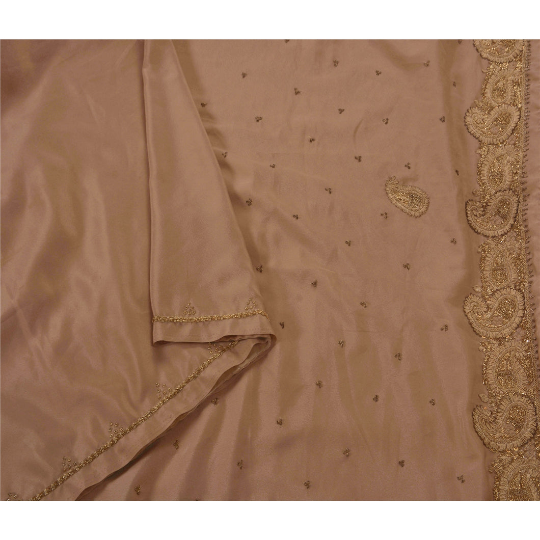 Saree Art Silk Hand Beaded Craft Fabric Premium 5 Yd Sari