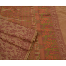 Load image into Gallery viewer, Saree 100% Pure Silk Woven Cream Fabric Premium 5 Yd Sari
