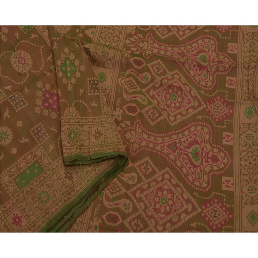 Санскритское старинное сари из чистого шелка, тканое ремесленное экологически чистое сари премиум-класса 5 ярдов