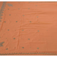 Load image into Gallery viewer, Saree Georgette Hand Beaded Peach Fabric Premium Cultural Sari
