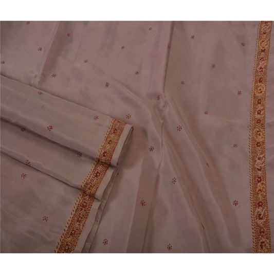 Санскритское винтажное сари из шелка ручной работы с бисером фиолетового цвета, экологически чистая ткань, этническое сари премиум-класса