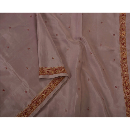 Санскритское винтажное сари из шелка ручной работы с бисером фиолетового цвета, экологически чистая ткань, этническое сари премиум-класса