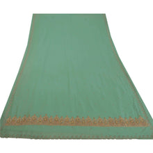 Load image into Gallery viewer, Saree Georgette Hand Beaded Green Fabric Premium Craft Sari
