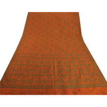 Load image into Gallery viewer, Saree Art Silk Woven Orange Craft Fabric Premium 5 Yd Sari
