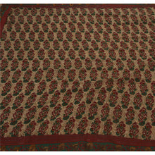 Load image into Gallery viewer, Saree Crepe Silk Embroidered Cream Fabric Premium 5 Yd Sari
