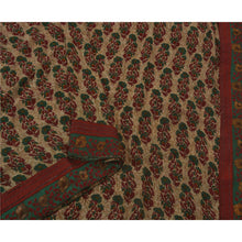 Load image into Gallery viewer, Saree Crepe Silk Embroidered Cream Fabric Premium 5 Yd Sari
