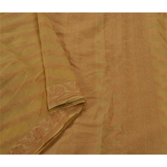Sanskriti Vintage Saree Pure Cotton Woven Sustainable Fabric Premium 5 Yd Kota Craft Sari