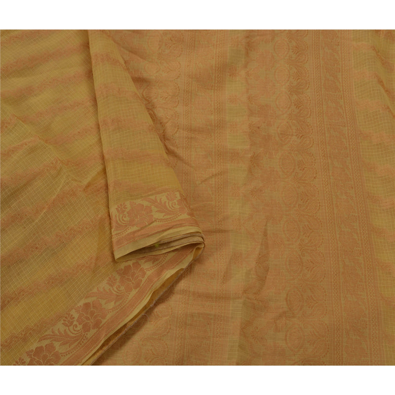 Sanskriti Vintage Saree Pure Cotton Woven Sustainable Fabric Premium 5 Yd Kota Craft Sari
